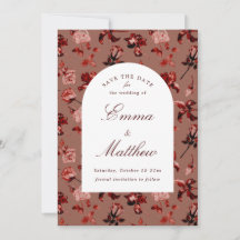 Maroon Boho Botanische Romance QR