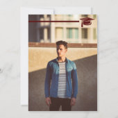 Maroon Bold AFSTUDEREN Letters en Pet Afstuderen Kaart (Achterkant)