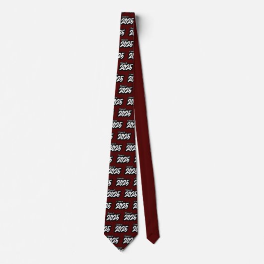 Maroon Bold Brush Klasse van 2025 Stropdas (Voorkant)