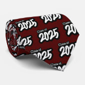Maroon Bold Brush Klasse van 2025 Stropdas (Opgerold)