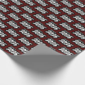 Maroon Bold Brush Klasse van 2025 Wrapping Paper Cadeaupapier (Hoek)