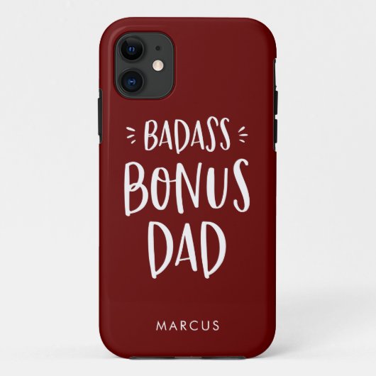 Maroon Bonus Pap Stepfather personaliseerde Stepda Case-Mate iPhone Case (Achterkant)