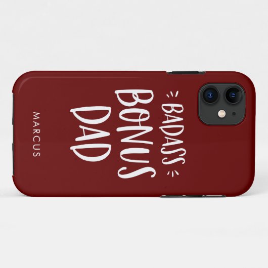 Maroon Bonus Pap Stepfather personaliseerde Stepda Case-Mate iPhone Case (Achterkant (horizontaal))