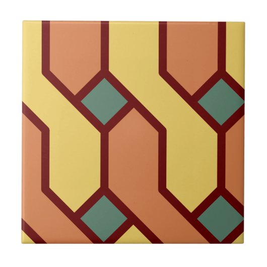 Maroon Borderline Abstract, klein (4,25 x 4,25 inc Tegeltje (Voorkant)