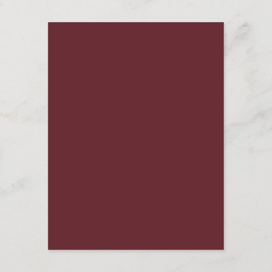 Maroon Bourgogne Classic Elegant Formele Bruiloft Informatiekaartje (Achterkant)