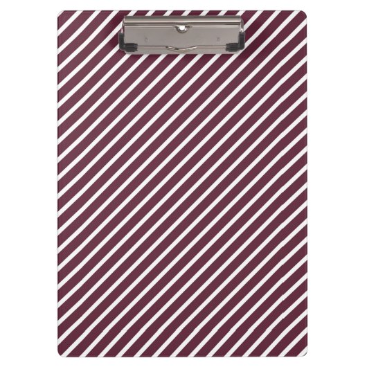 Maroon, Bourgondië en witte diagonale strepen Klembord (Voorkant)
