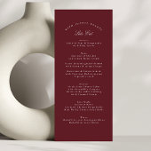 Maroon Bourgondië klassieke kalligrafie formele br Menu