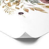 Maroon Bourgondië Roze Waterverf Bloemen Botanisch Poster (Hoek)