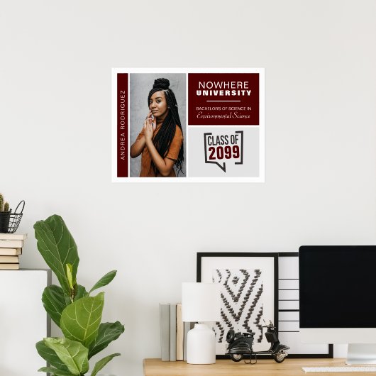 Maroon Boxes & Photo Afstuderen Poster (Thuiskantoor)