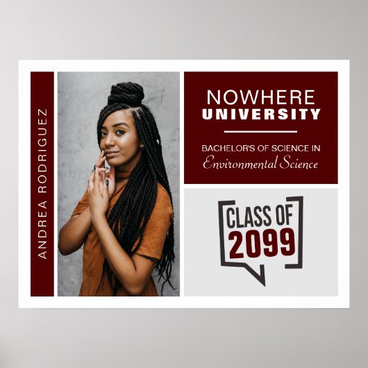 Maroon Boxes & Photo Afstuderen Poster (Voorkant)