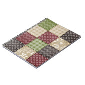 Maroon, Bruin, Tan, & Groene Quilt look Notitieboek (Linkerzijde)