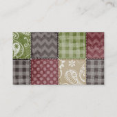 Maroon, Bruin, Tan, & Groene Quilt look Visitekaartje (Achterkant)