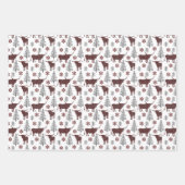 Maroon Buffel Plaid Longhorn Patroon Inpakpapier Vel (Voorkant)
