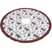 Maroon Buffel Plaid Longhorn Patroon Kerstboom Rok (Gekanteld)