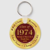 Maroon Burgundy Gold, Custom Class of 1974 Favors Sleutelhanger (Voorkant)