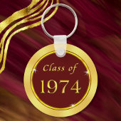 Maroon Burgundy Gold, Custom Class of 1974 Favors Sleutelhanger