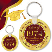 Maroon Burgundy Gold, Custom Class of 1974 Favors Sleutelhanger