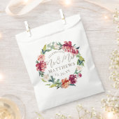 Maroon Burgundy Green Floral Wedding Shower Bedankzakje (Geknipt)