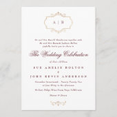 maroon burgundy navy blue - traditionele bruiloft kaart (Voorkant)