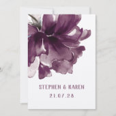 Maroon Burgundy Poppy Elegant Wedding Kaart (Voorkant)