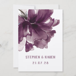 Maroon Burgundy Poppy Elegant Wedding Kaart