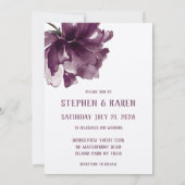 Maroon Burgundy Poppy Elegant Wedding Kaart (Achterkant)