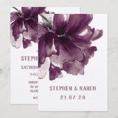 Maroon Burgundy Poppy Elegant Wedding Kaart (Voorkant / Achterkant)