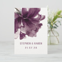 Maroon Burgundy Poppy Elegant Wedding Kaart