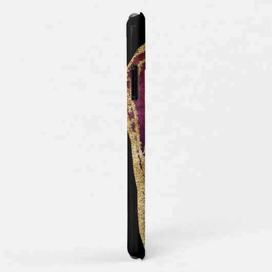 *~* Maroon Burgundy Wine Agate Gold Glitter Case-Mate iPhone Case (Achterkant/rechts)