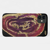 *~* Maroon Burgundy Wine Agate Gold Glitter Case-Mate iPhone Case (Achterkant (horizontaal))