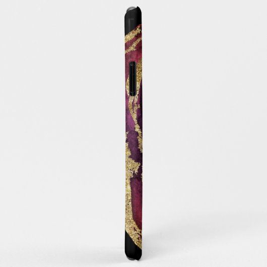 *~* Maroon Burgundy Wine Gold Glitter Case-Mate iPhone Case (Achterkant/rechts)