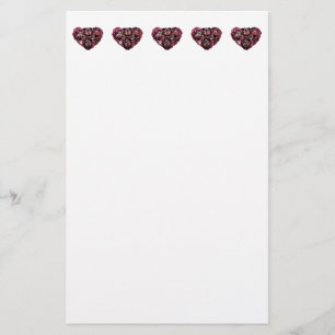 Maroon Carnan Heart Briefpapier