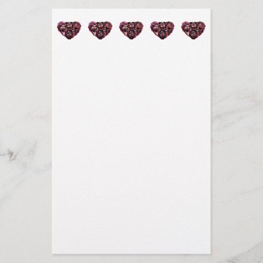 Maroon Carnan Heart Briefpapier (Voorkant)