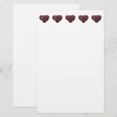 Maroon Carnan Heart Briefpapier (Voorkant / Achterkant)