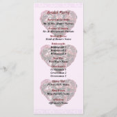 Maroon Carnance Heart Pink Bkgrnd Wedding Programm Programmakaart (Achterkant)
