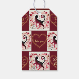 Maroon Cat - inpakpapier Cadeaulabel