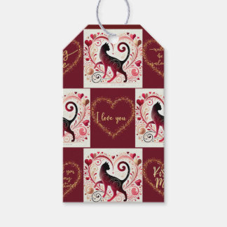 Maroon Cat - inpakpapier Cadeaulabel