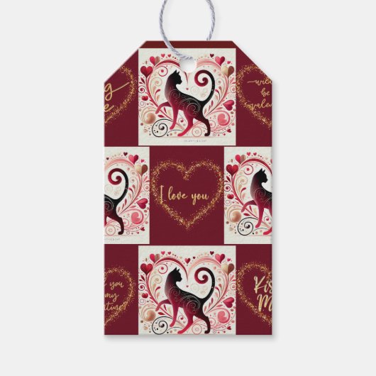 Maroon Cat - inpakpapier Cadeaulabel (Voorkant)