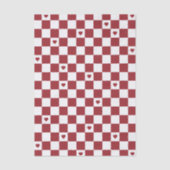 Maroon Checkered Pattern Background Tissue Paper Tissuepapier (Voorkant)