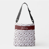 Maroon Cheer Hearts, Pom Poms, Megafone Pattern Crossbody Tas (Voorkant)
