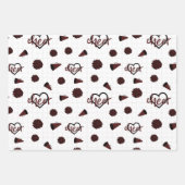 Maroon Cheer Hearts, Pom Poms, Megafone Pattern Inpakpapier Vel (Voorkant 3)