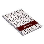 Maroon Cheer Hearts, Pom Poms, Megafone Pattern Notitieboek (Rechterzijde)