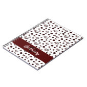 Maroon Cheer Hearts, Pom Poms, Megafone Pattern Notitieboek (Linkerzijde)