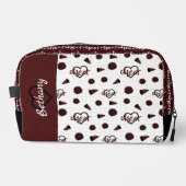 Maroon Cheer Hearts, Pom Poms, Megafone Pattern Toilettasje (Voorkant)
