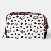 Maroon Cheer Hearts, Pom Poms, Megafone Pattern Toilettasje (Achterkant)