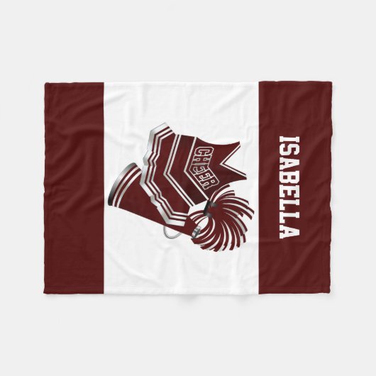 Maroon Cheerleader Fleece Blanket (Voorkant (Horizontaal))