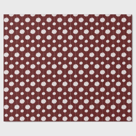 Maroon Cheerleader Pom Pom Pattern Cadeaupapier (Vlak)