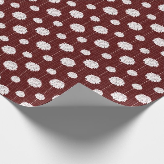 Maroon Cheerleader Pom Pom Pattern Cadeaupapier (Hoek)