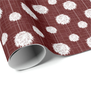 Maroon Cheerleader Pom Pom Pattern Cadeaupapier