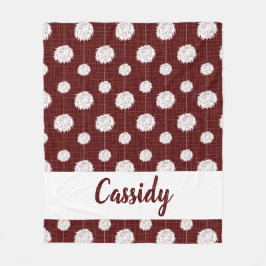 Maroon Cheerleader Pom Pom Pattern Fleece Deken